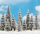 6465 Деревья Елки в снегу 60 - 135 mm (10) + снеговик